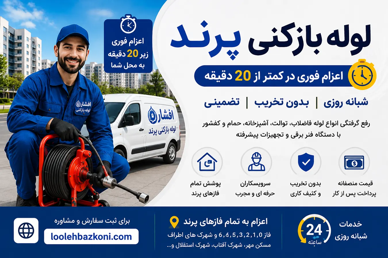 لوله بازکنی پرند تمام فازها